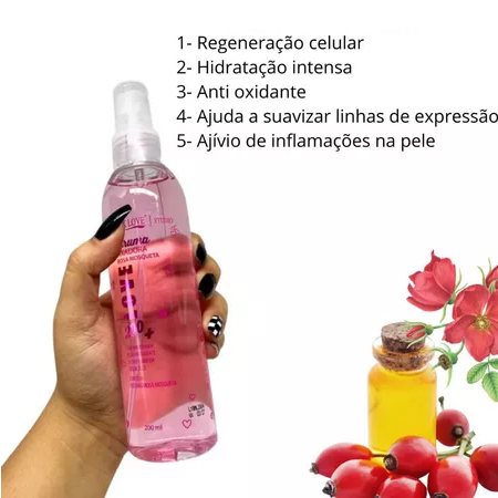 BOX BRUMA FIXADORA ROSA MOSQUETA 200ML ( BOX COM 6 UNIDADES ) - MAX LOVE - Imagem 3