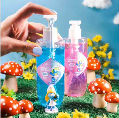 SABONETE SMURFS HIDRATANTE MÃOS E CORPO EXTRATO DE ALGODAO 230 ML - MIAMAKE - Imagem 2