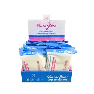 BOX LENÇOS DEMAQUILANTES COLÁGENO + VITAMINA C VAI NA BOLSA ( BOX COM 12 UNIDADES ) - MIAMAKE