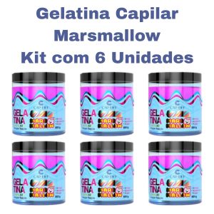 KIT GELATINA CAPILAR MARSMALLOW 500G ( KIT COM 6 UNIDADES ) - CAP LIFE