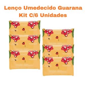 KIT LENÇO UMEDECIDO GUARANA ( KIT C/6 UNIDADES ) - FENZZA
