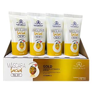BOX MASCARA FACIAL BISNAGA PEEL OF GOLD 50 G ( BOX COM 12 UNIDADES ) - PHALLEBEAUTY
