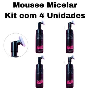KIT MOUSSE MICELAR CARVÃO ATIVADO 150ML ( KIT COM 4 UNIDADES ) PHALLEBEAUTY