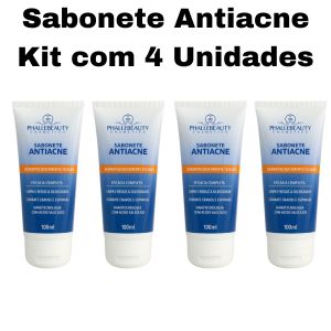 KIT SABONETE FACIAL ANTIACNE 100 ML ( KIT COM 4 UNIDADES ) -PHALLEBEAUTY