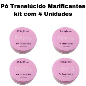 KIT PÓ TRANSLÚCIDO MATIFICANTE FEELS 7,5G ( KIT COM 4 UNIDADES ) -RUBY ROSE